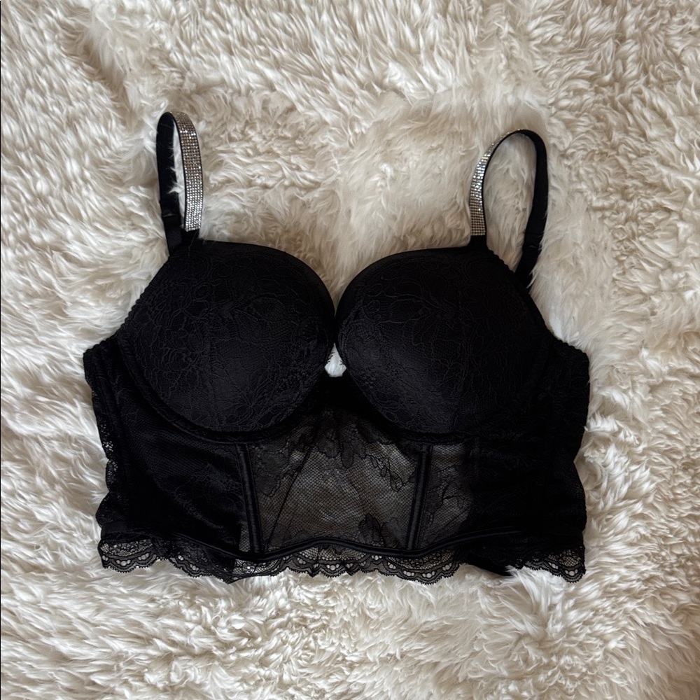 NWT Victoria's Secret Black Lace Push-Up Bra